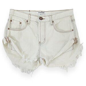 One Teaspoon Cream Jean Shorts